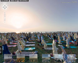 3D panorama view: asanas at sunset