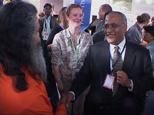 Meeting an important official at the Water Dome