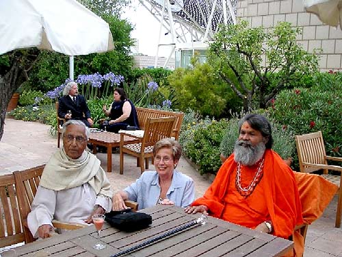 Swamiji with Raimon Panikkar, professor of Indian culture, history and philosophy of religions, and one of the co-speakers at the Symposium on Interfaith Education