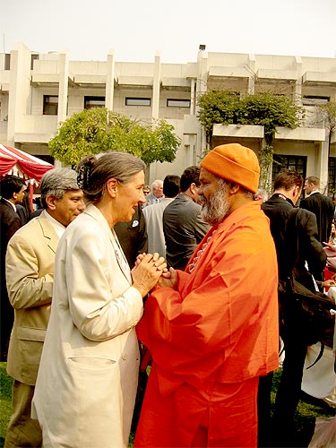 His Holiness Swamiji with Dr. Jutta Stefan-Bastl, Austrian Ambassador in India