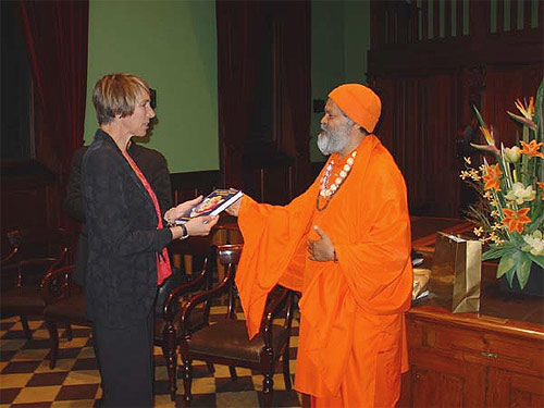 Presenting The Chakra Book to Ms Jane Lomax Smith, Minister for Education